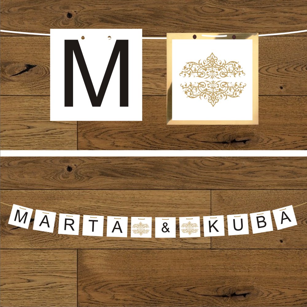 Banery ślubne - Oliwia złota, podklejana złoty mirror