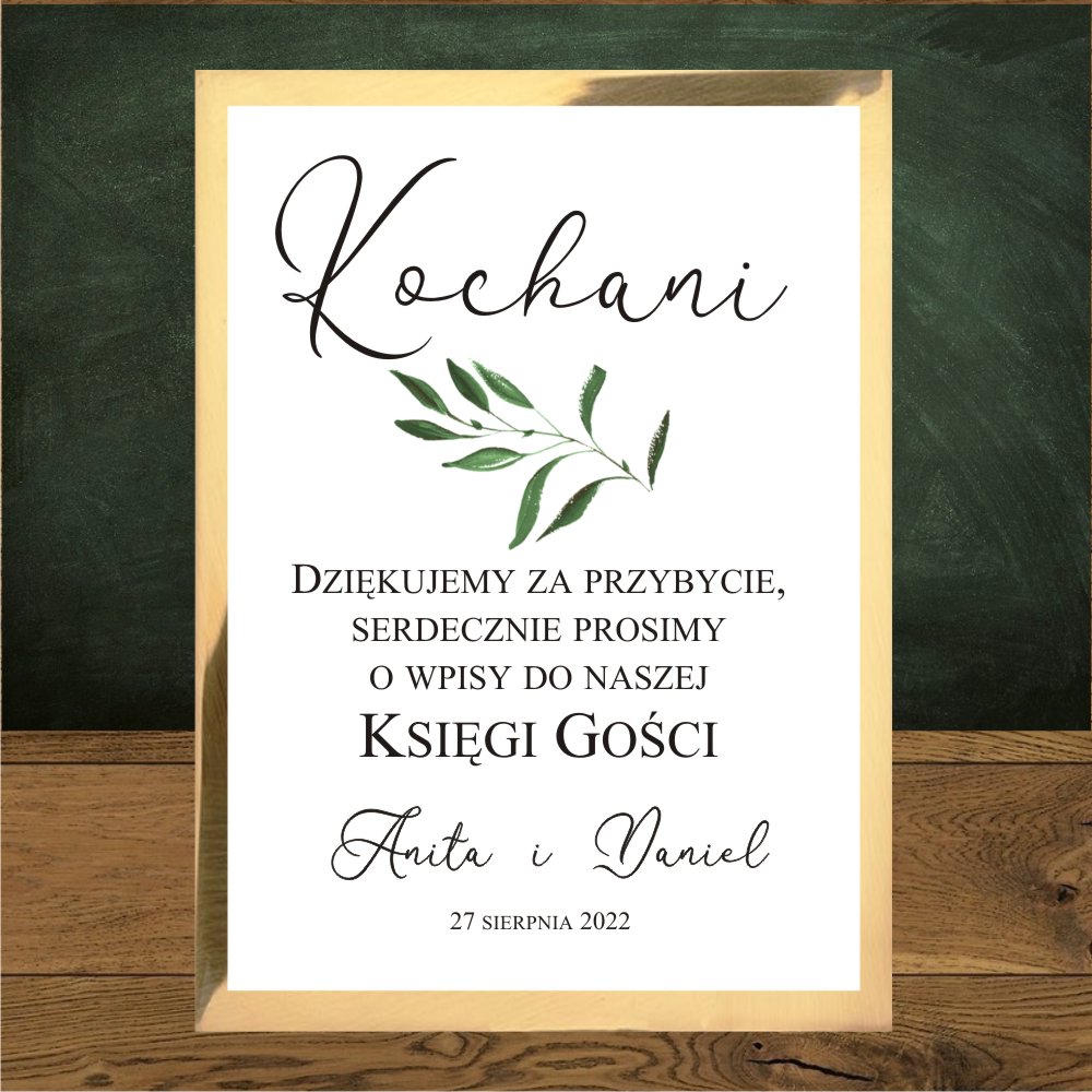 Instrukcja do księgi gości - Instrukcja do księgi zielona gałązka delikatna- fantazyjna