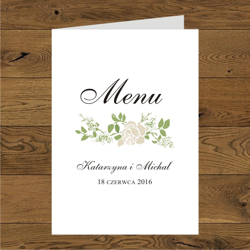 Menu - Róże Ecru