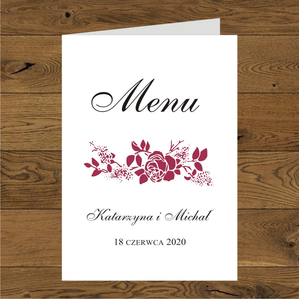 Menu - Róże bordo