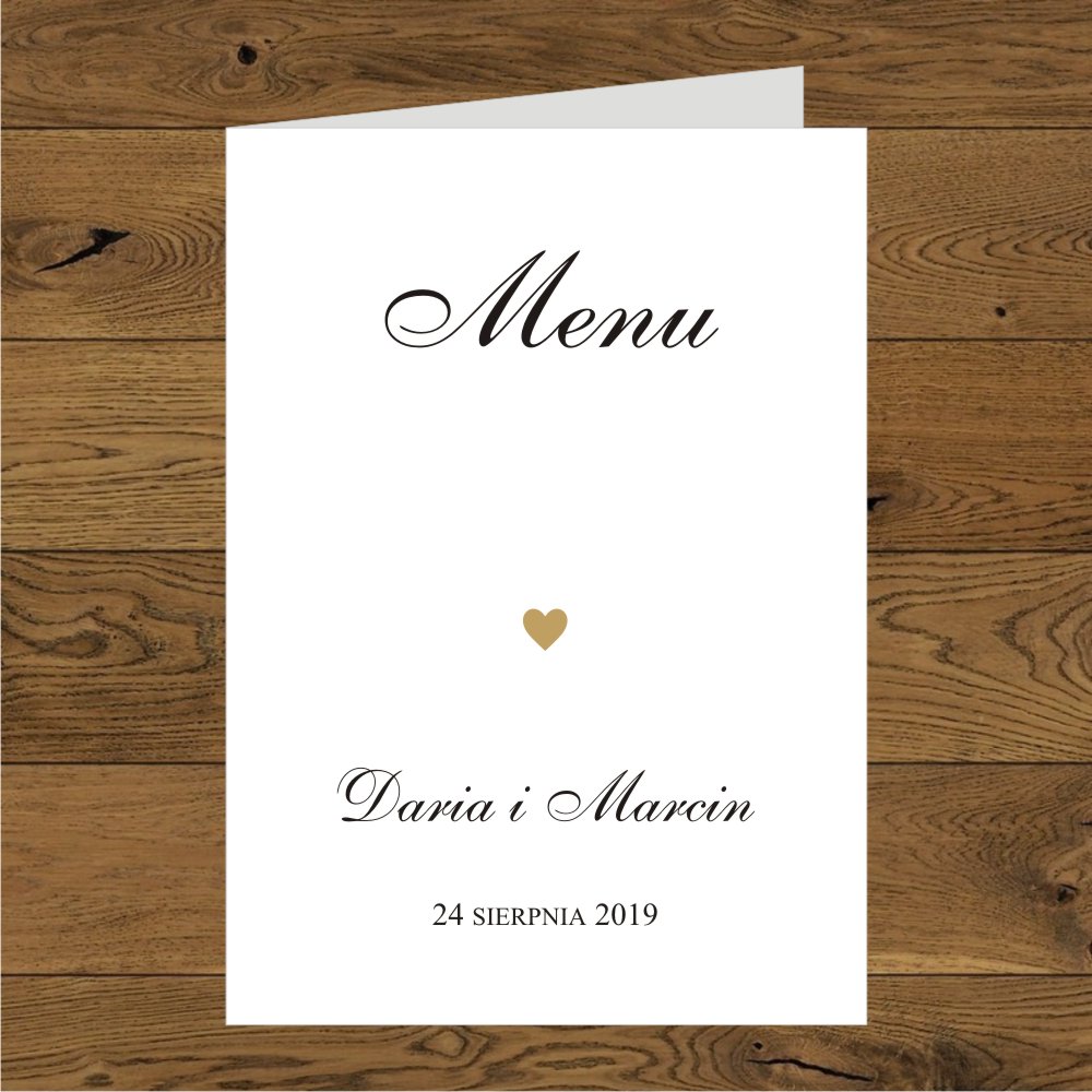 Menu - Serduszko złote mini