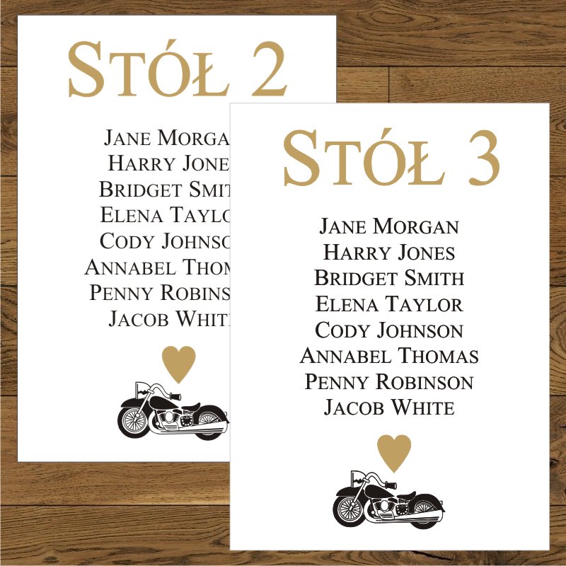 Plan stołów – same kartki - Motor