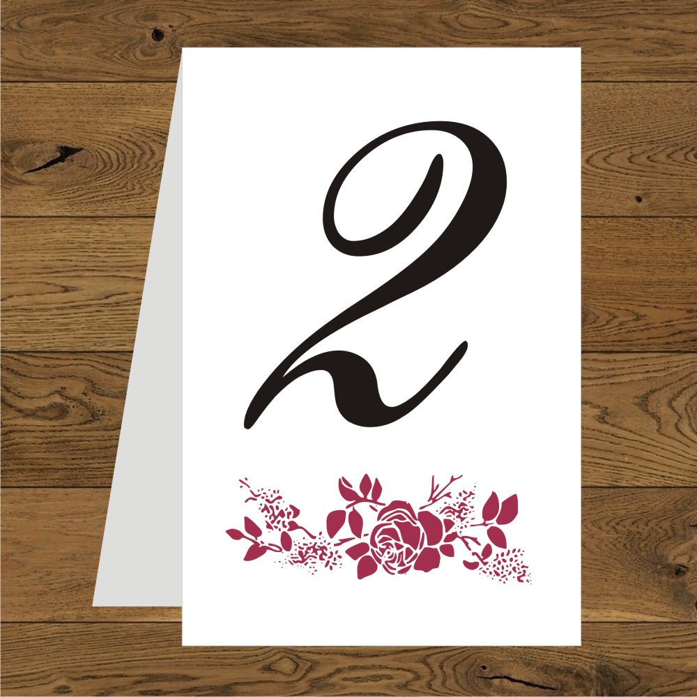 Numerki - Róże bordo