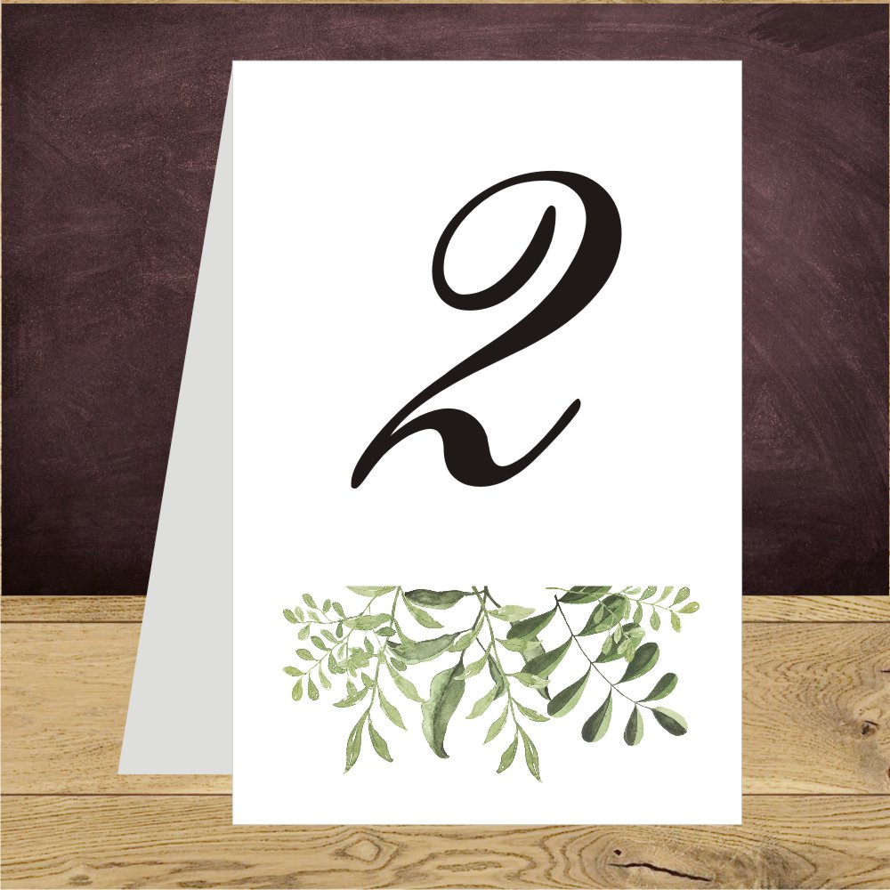 Numerki - Zielone listki i serduszko mini.