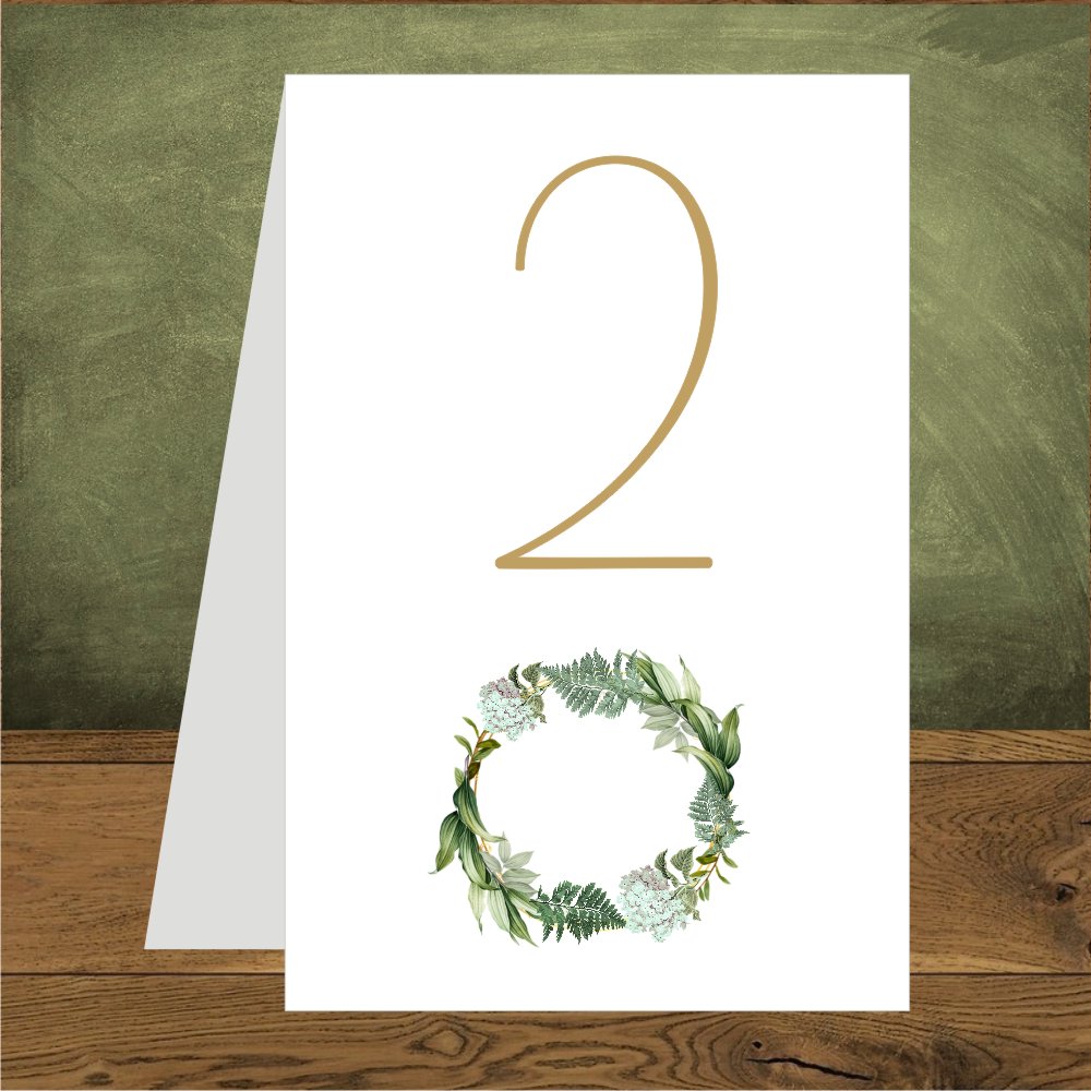 Numerki - Numerek na stół - zielony ogród