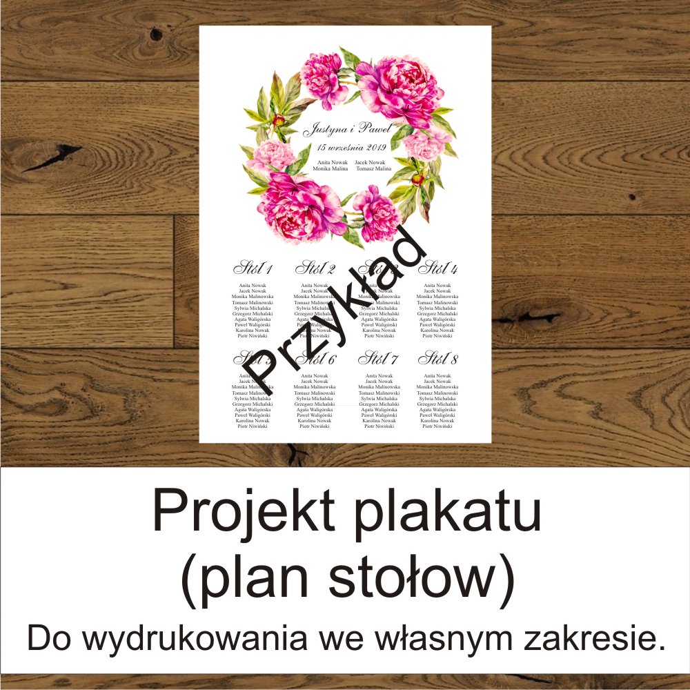 Projekt plakatu (plan stołów) - druk we własnym zakresie - Projekt plakatu - pla stołów (druk we własnym zakresie)