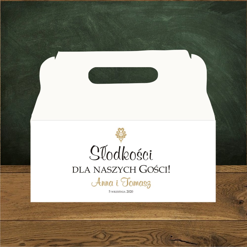 Pudełka na ciasto - Pudełka na ciasto weselne.Góralskie złota parzenica