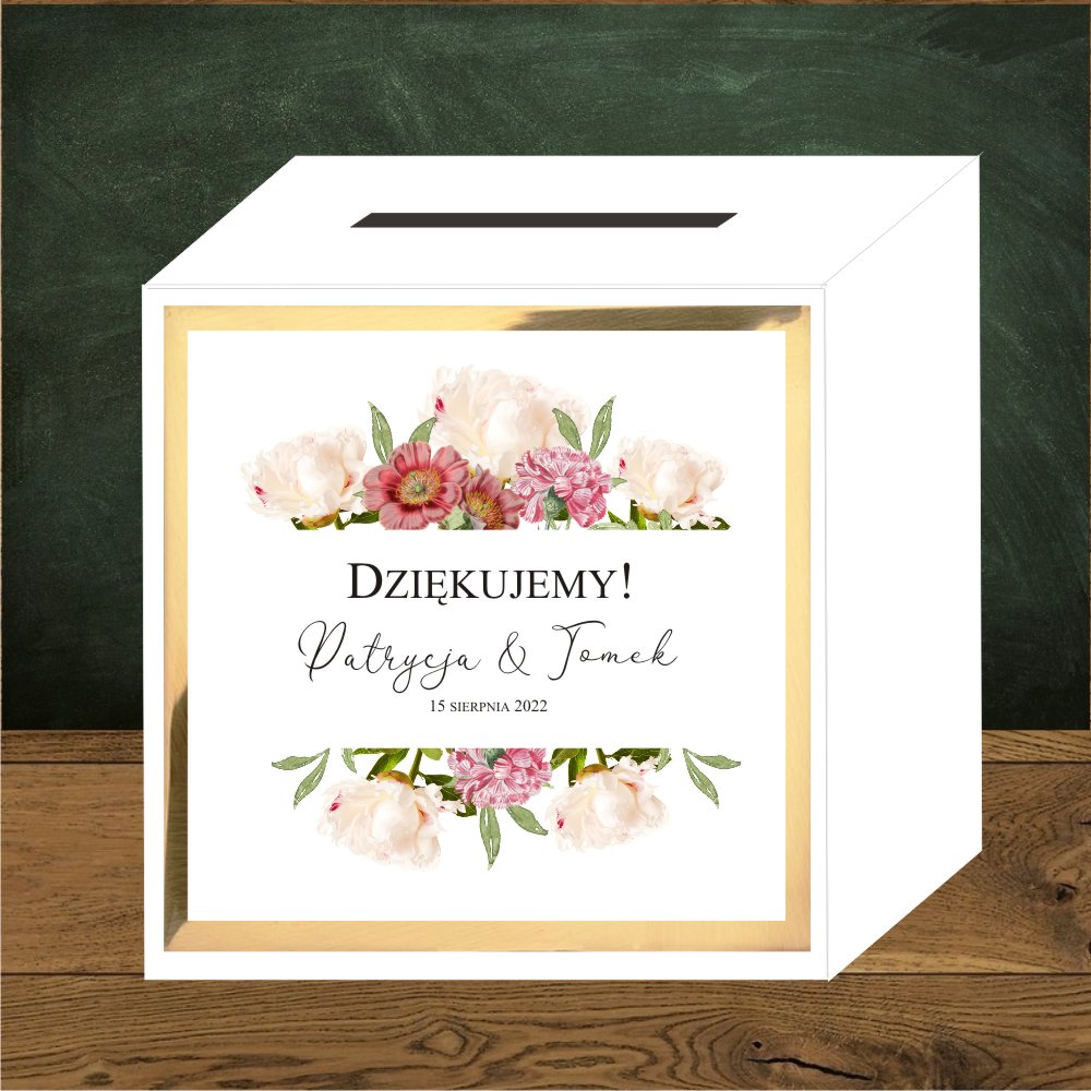 Front do pudełek na koperty - Front do pudełek na koperty Kwiaty romantyczny ogród -goździk