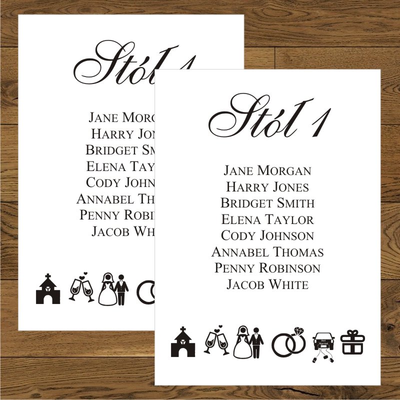 Plan stołów – same kartki - Wedding