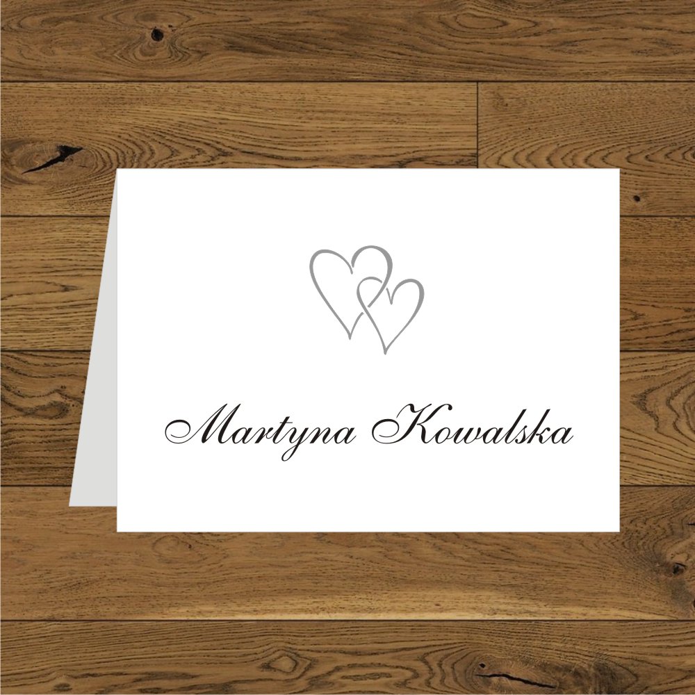 Winietki - Minimalistyczne dwa małe serduszka srebrne 2