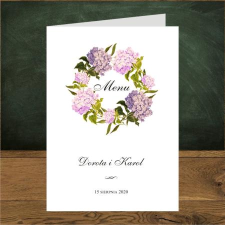 Hortensje różowe w wianku