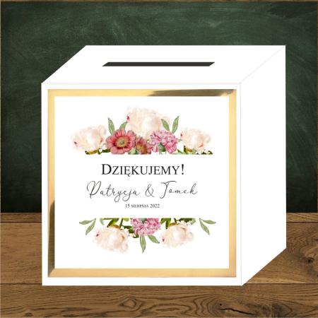 Front do pudełek na koperty  Kwiaty romantyczny ogród -goździk